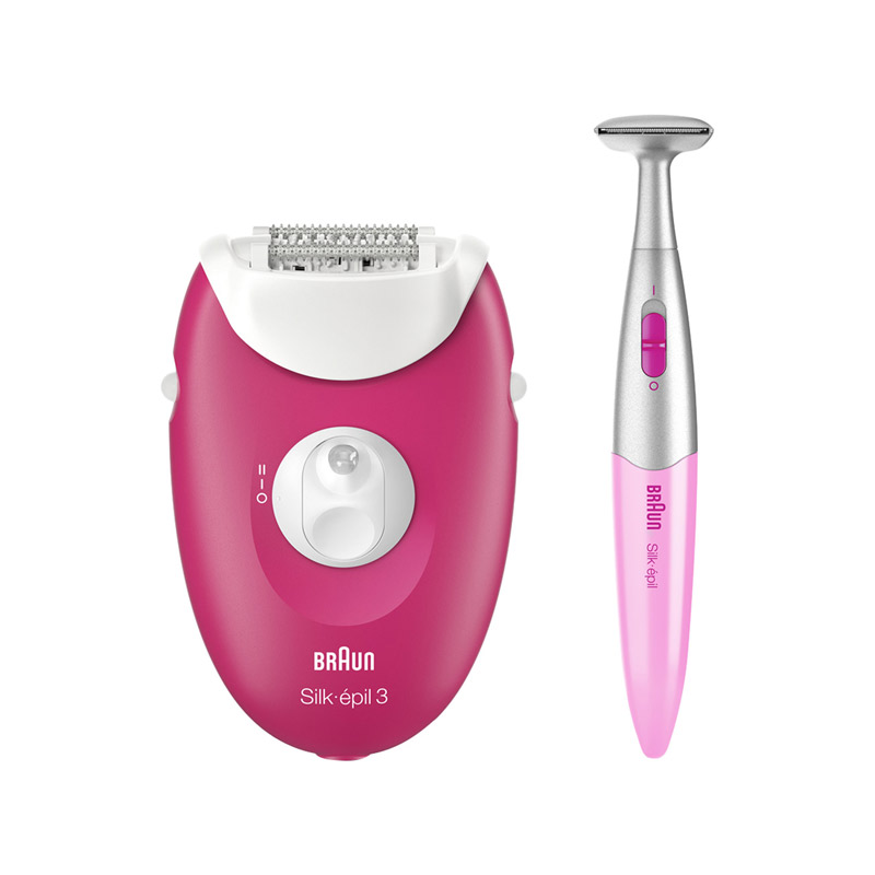DEPILATOR BRAUN SE 3420 + BIKINI TRIMER RED LEG