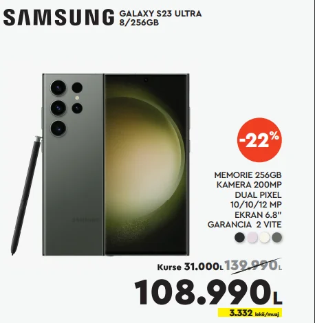 GALAXY S23 ULTRA
                    8/256GB 