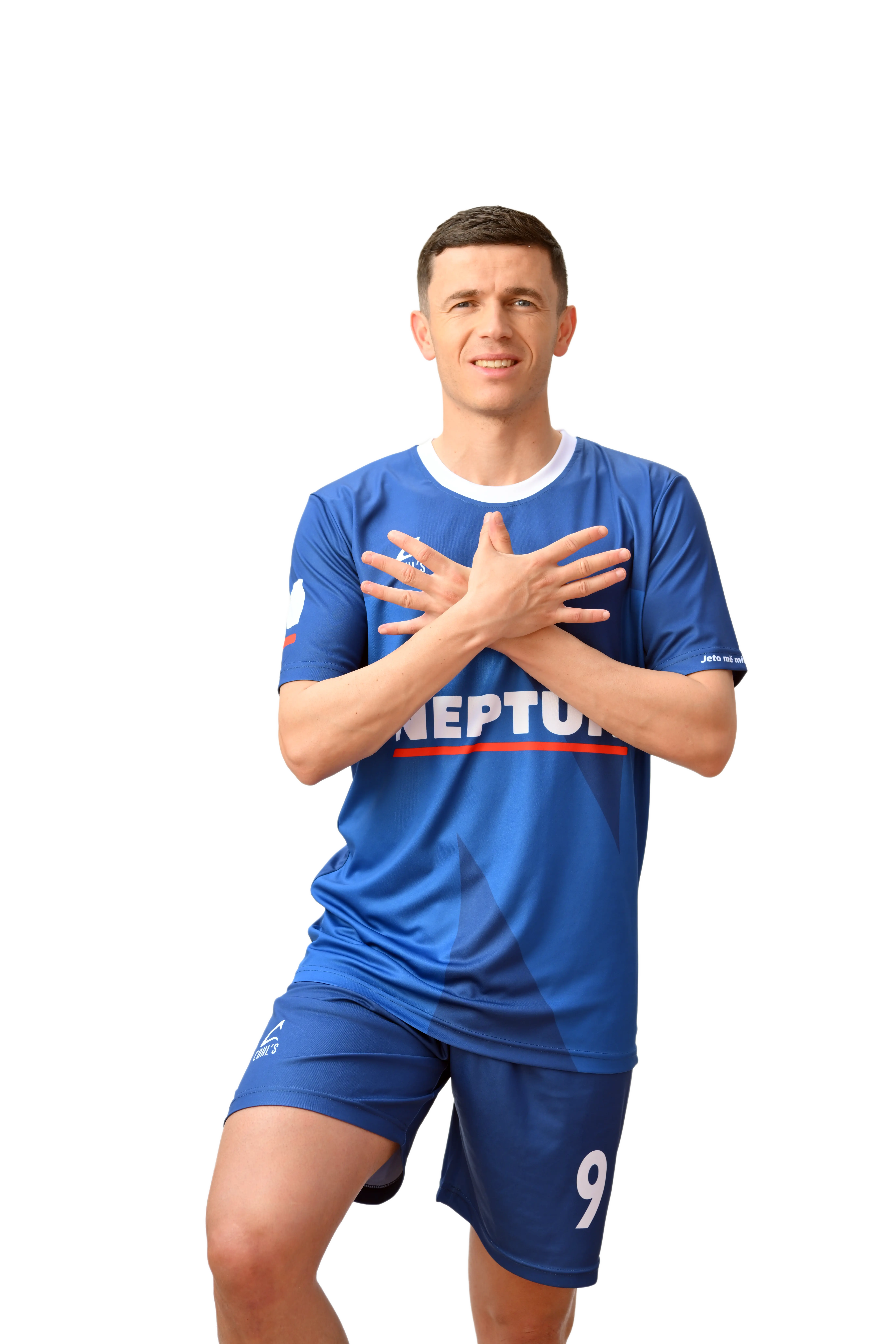 athlete with football ball