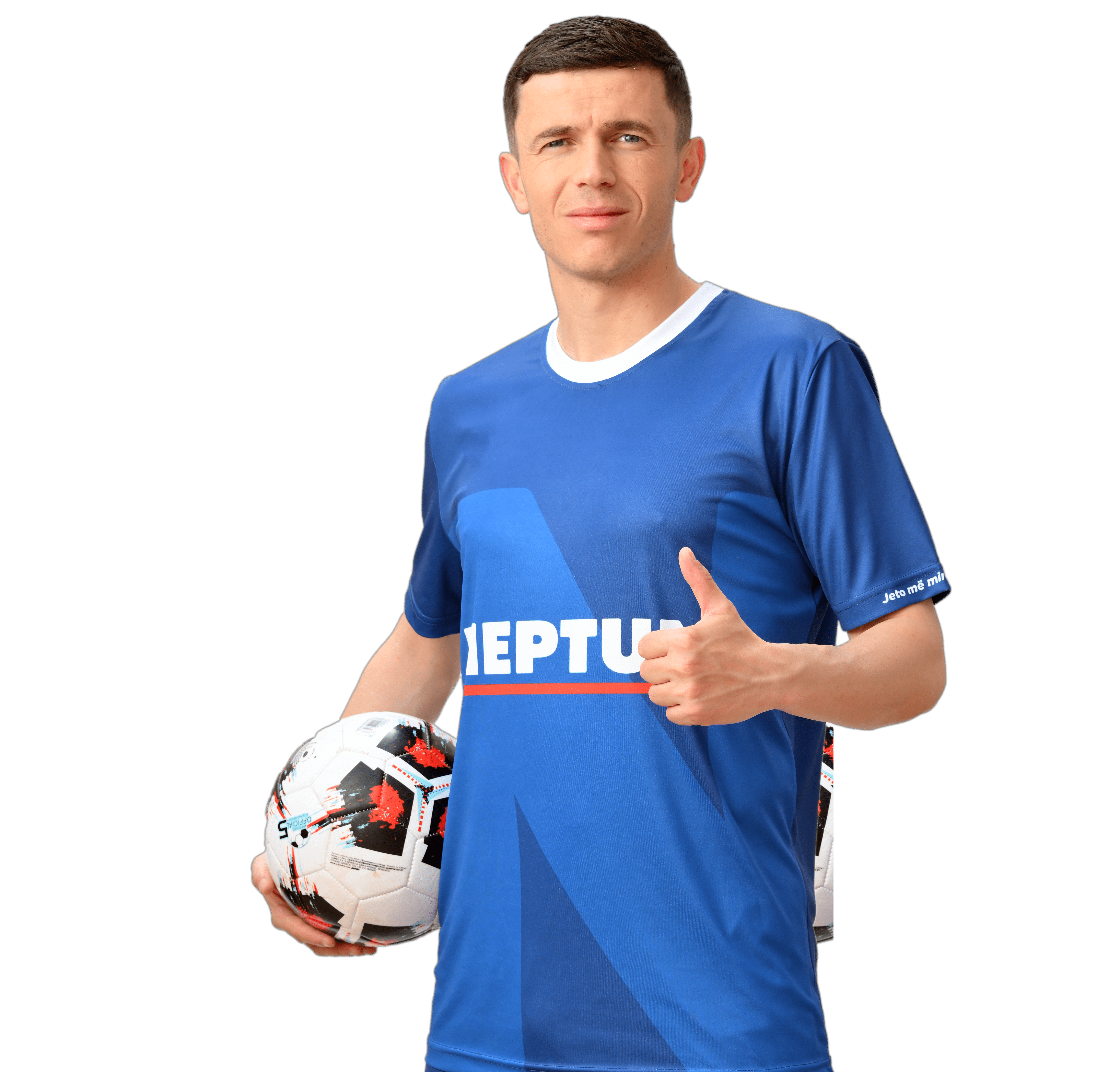 athlete with football ball